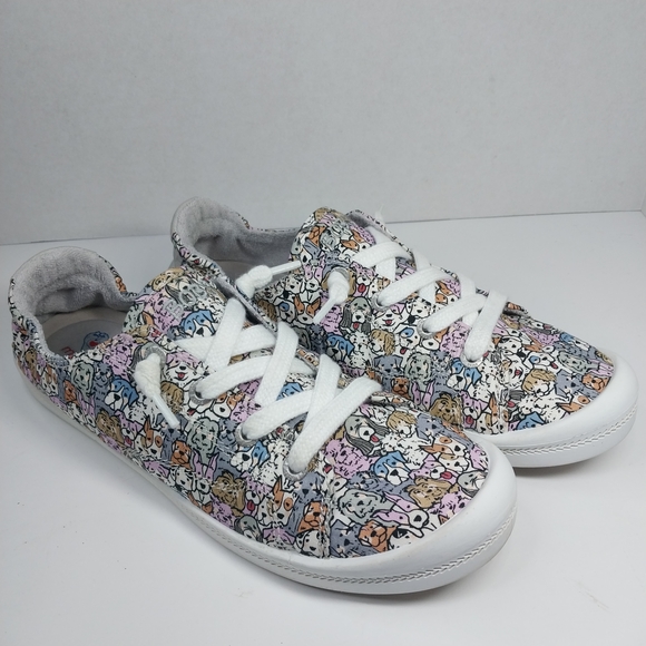 BOBS from Skechers Shoes - Skechers Bobs Memory Foam Size 8.5 Dogs Dog Lover Slip On Low Top Sneakers Shoes